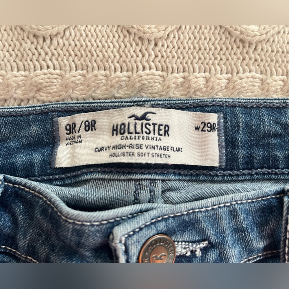 Hollister Curvy High Rise Vintage Style Flare Jeans Stretch Women’s Size 29 - Picture 15 of 15